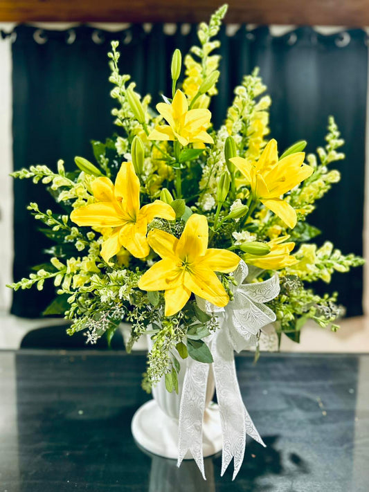 yellow floral arrangement franklin louisiana